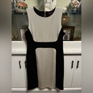 Liz Claiborne Black and White Midi Sleeveless Sheath Dress size 8
